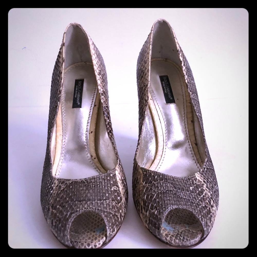 Dolce Gabbana wedges heels in snake skin